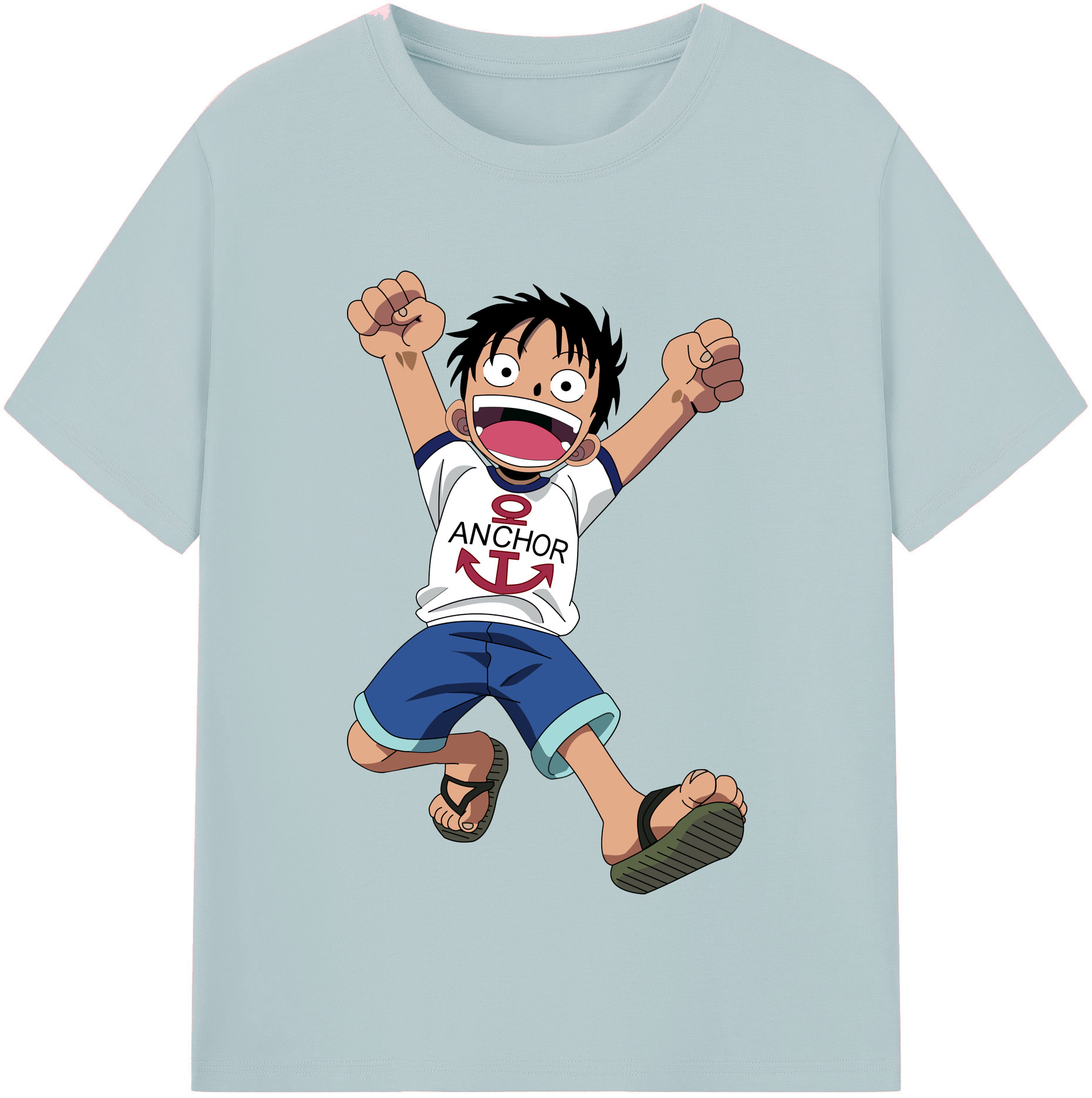 ワンピース モンキー・D・ルフィ ONE PIECE Monkey D. Luffy 綿100％半袖Tシャツ（フロントプリント）
